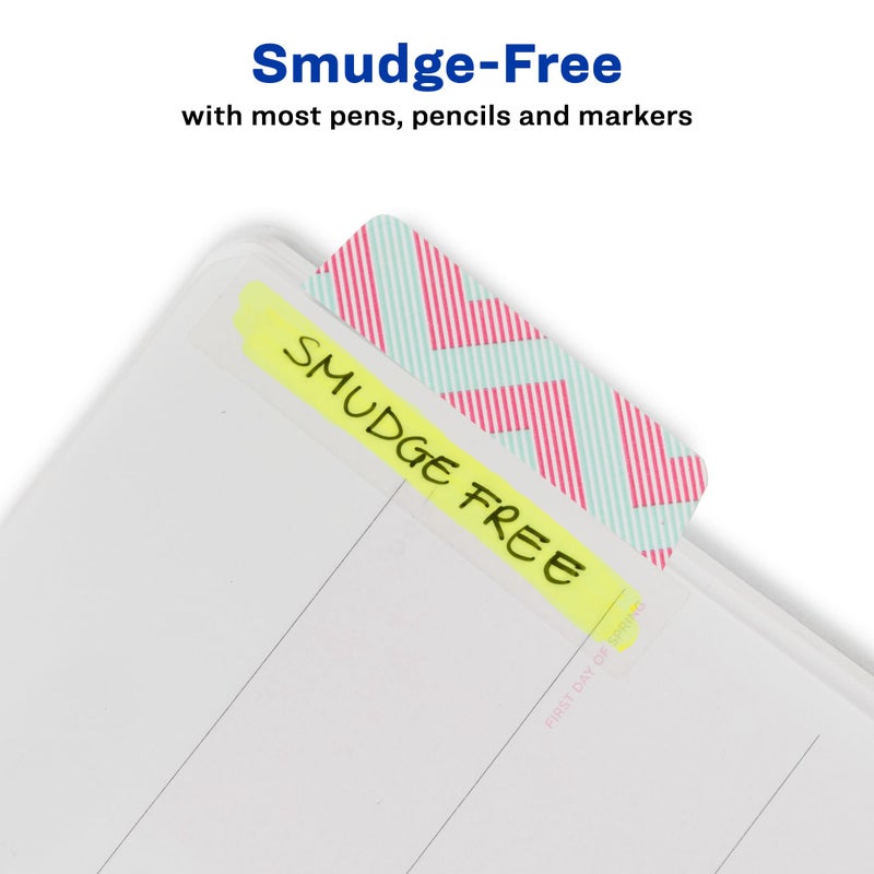 Avery Margin Ultra Tabs, 2.5" x 1", Assorted Color Geometric Designs, 24 Repositionable Page Tabs (74897) - Image 4